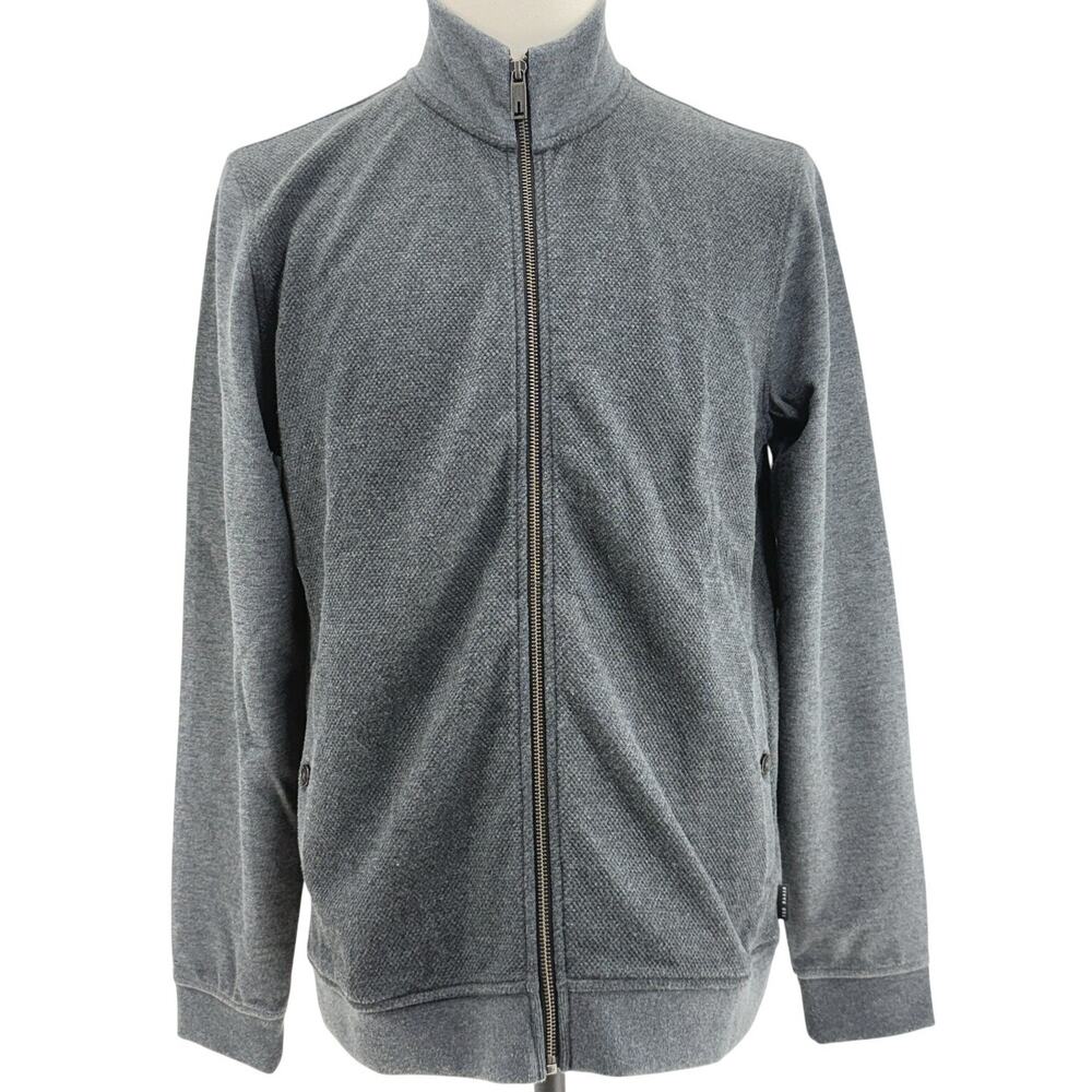 Ted Baker London Holla Gray Knit Zip Bomber Jacket Men’s 4 Large